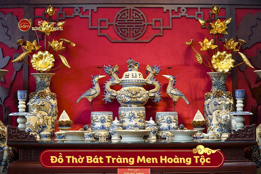 Đồ thờ Bát Tràng men hoàng tộc